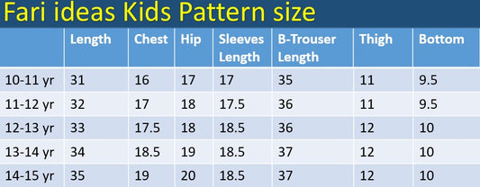 Kids Shirt & Trouser Pattern – 10 to 11 Years