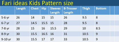 Kids Shirt & Trouser Pattern – 6 to 7 Years