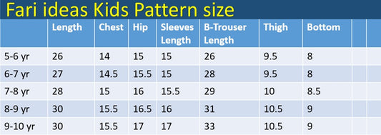 Kids Shirt & Trouser Pattern – 5 to 6 Years