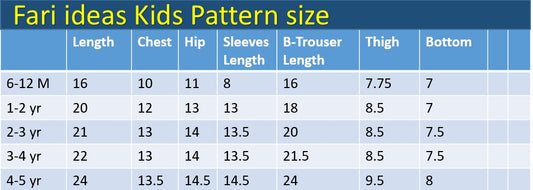 Kids Shirt & Trouser Pattern – 1 to 2 Years